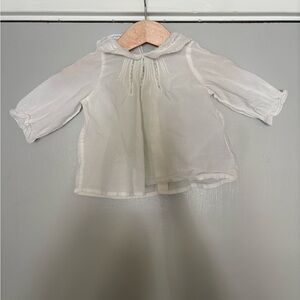 Bonpoint White Baby/Toddler Long-Sleeve Peasant Top